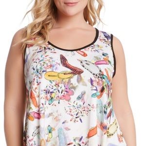 Karen Kane flip flop print tank